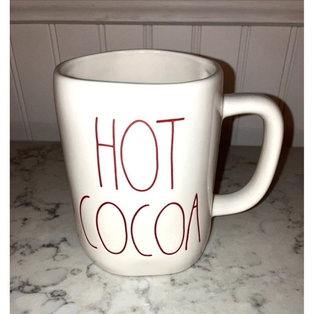 Rae Dunn HOT COCOA Coffee Cup Mug Magenta Artisan